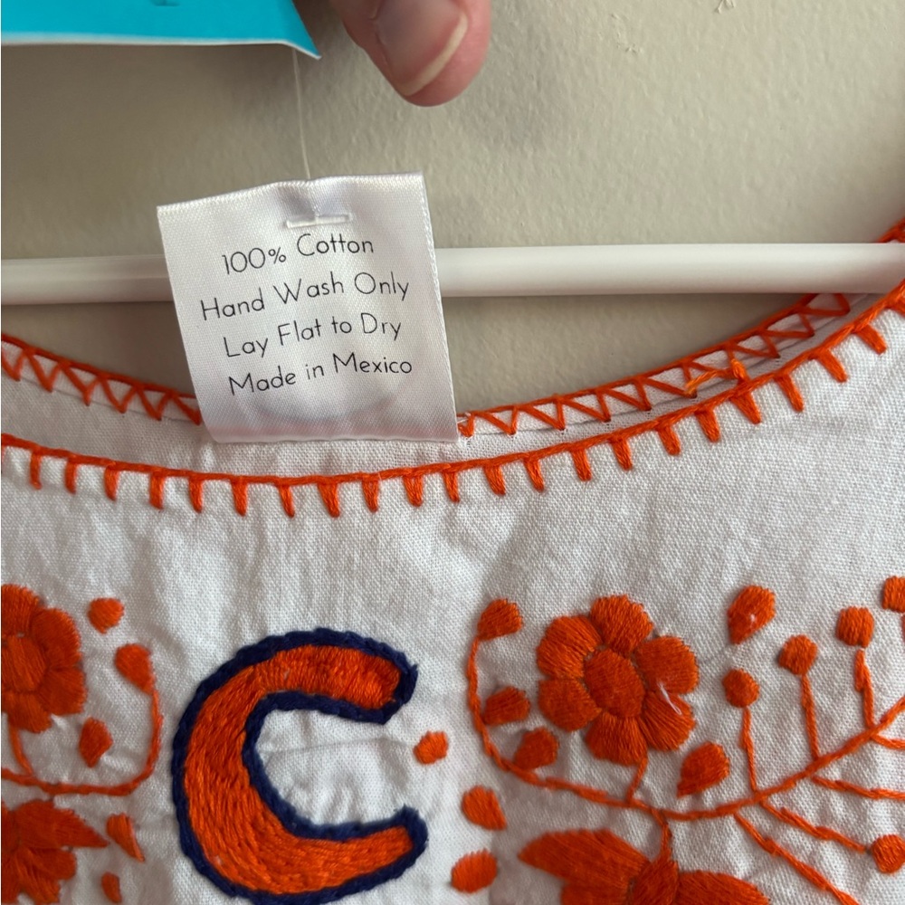 Clemson Kickoff Couture Embroidered White and Orange Women's Top Size Large - Picture 5 of 9